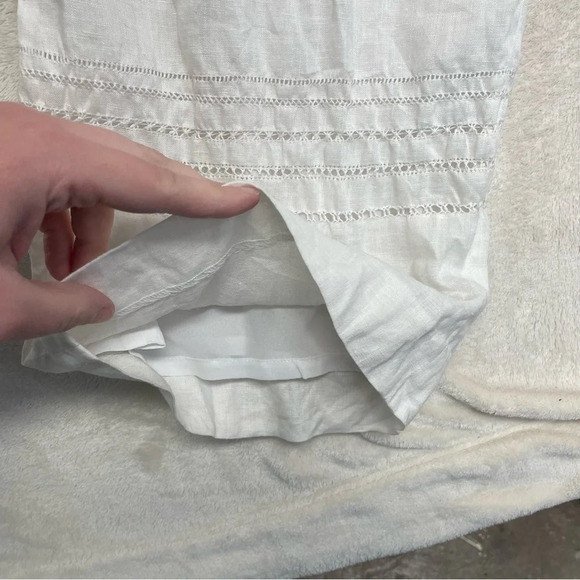 Austin Reed London 100% linen wide leg pants white boho coastal women’s 18 - Picture 8 of 11